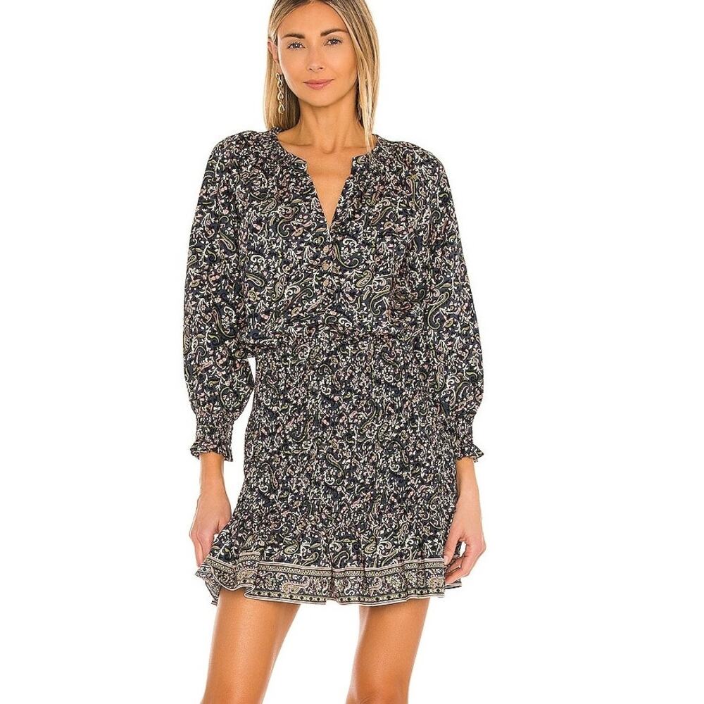 Veronica Beard Women's Karlina Dress Long Sleeve Paisley Print Navy Multi Size 4